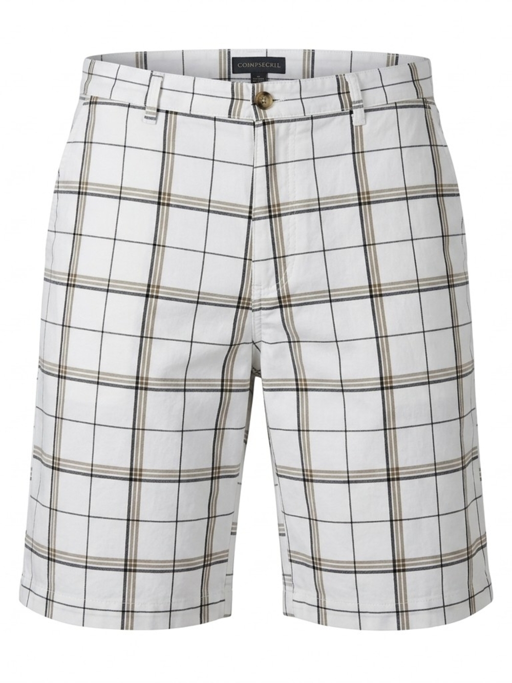 Covington Men's Plaid Flat Front Shorts White Black Khaki‎ Size 42